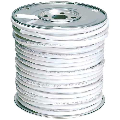 Fil électrique d'intérieur NMD-90, 14/3 blanc 75&nbsp;m