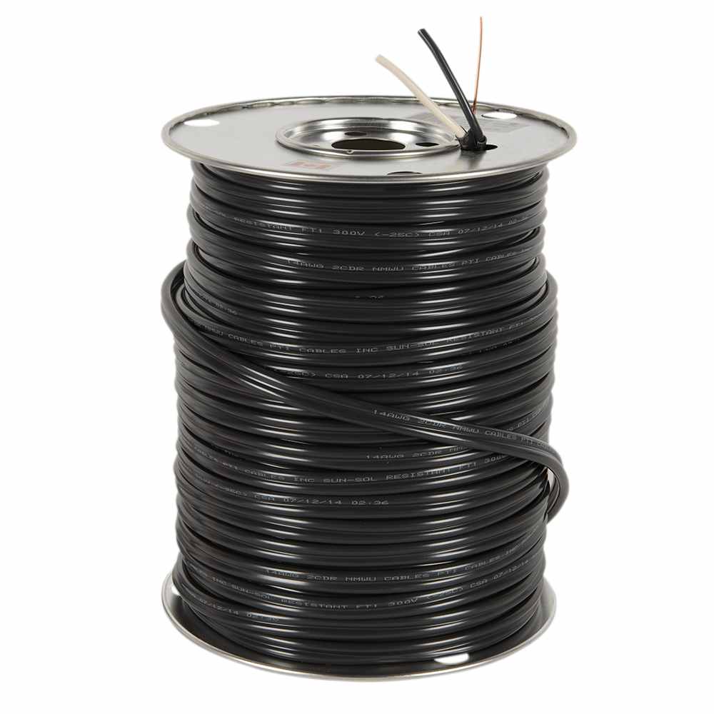 Fil électrique d'extérieur NMWU 14/2 noir 75&nbsp;m