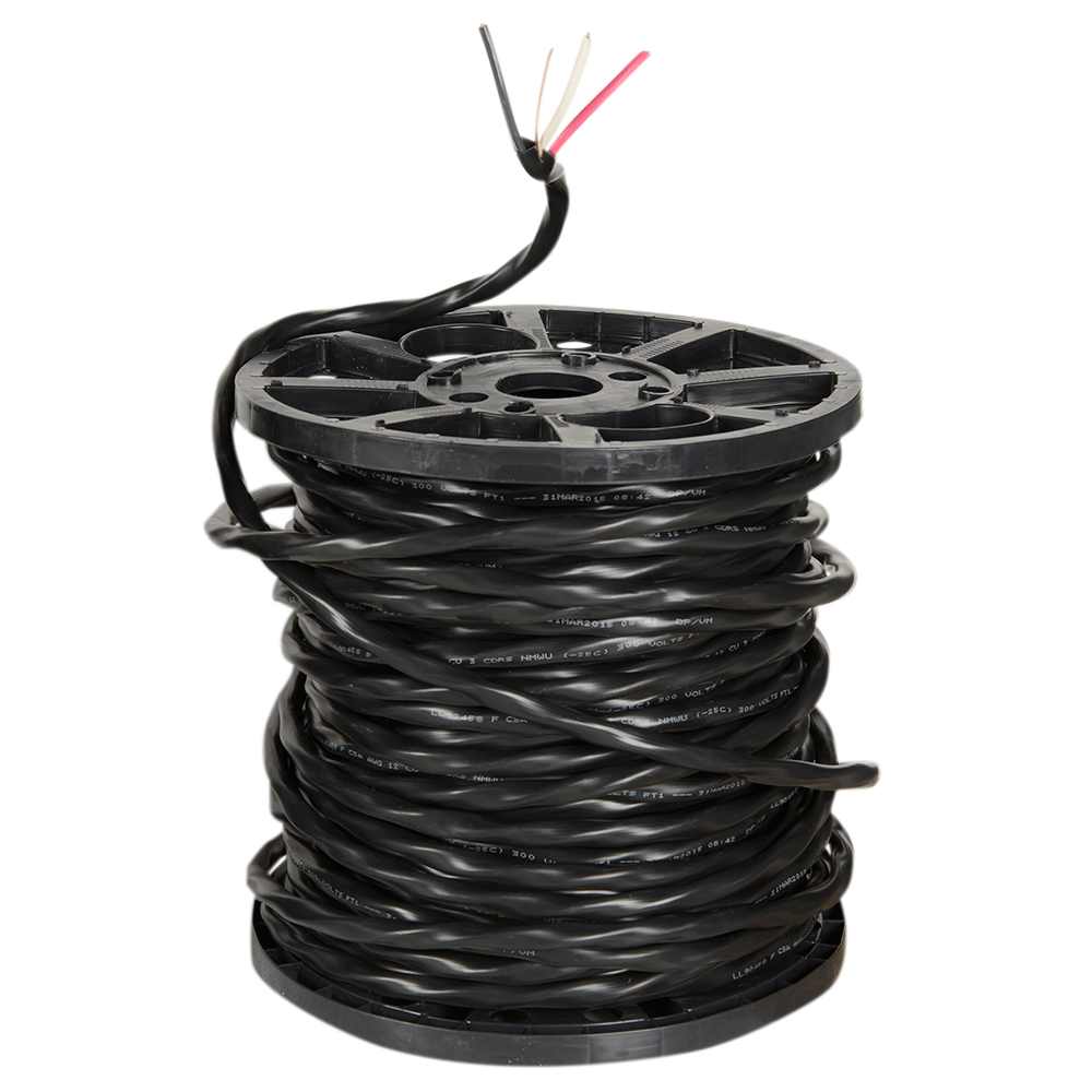 Fil électrique d'extérieur NMWU 12/3 noir vrac