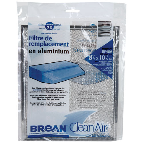 Filtre en aluminium pour hotte de cuisine 10 1/2 po x 8 3/4 po