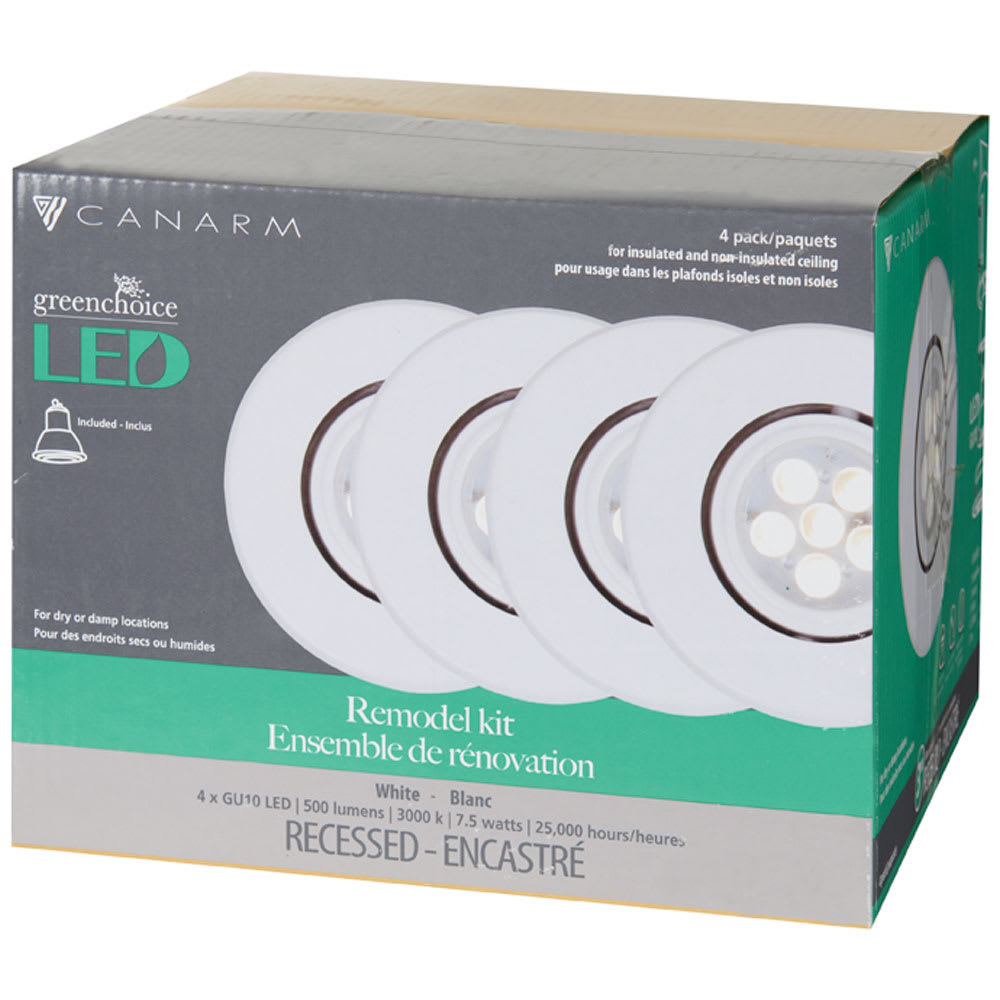 Encastrés DEL blanc 3 po Pqt/4