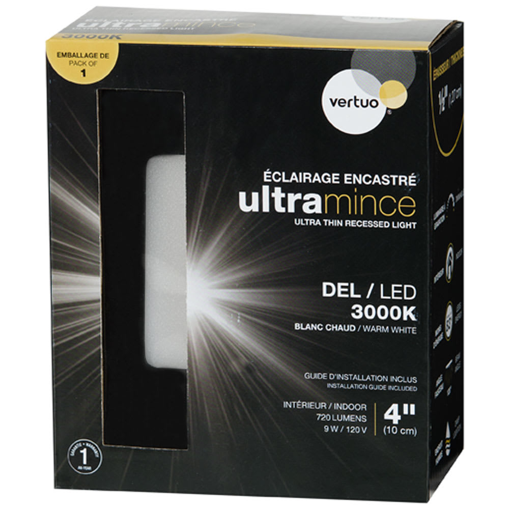 VERTUO LED Recessed Light Ultrathin 4&nbsp;in.&nbsp;x&nbsp;1/2&nbsp;in. Black