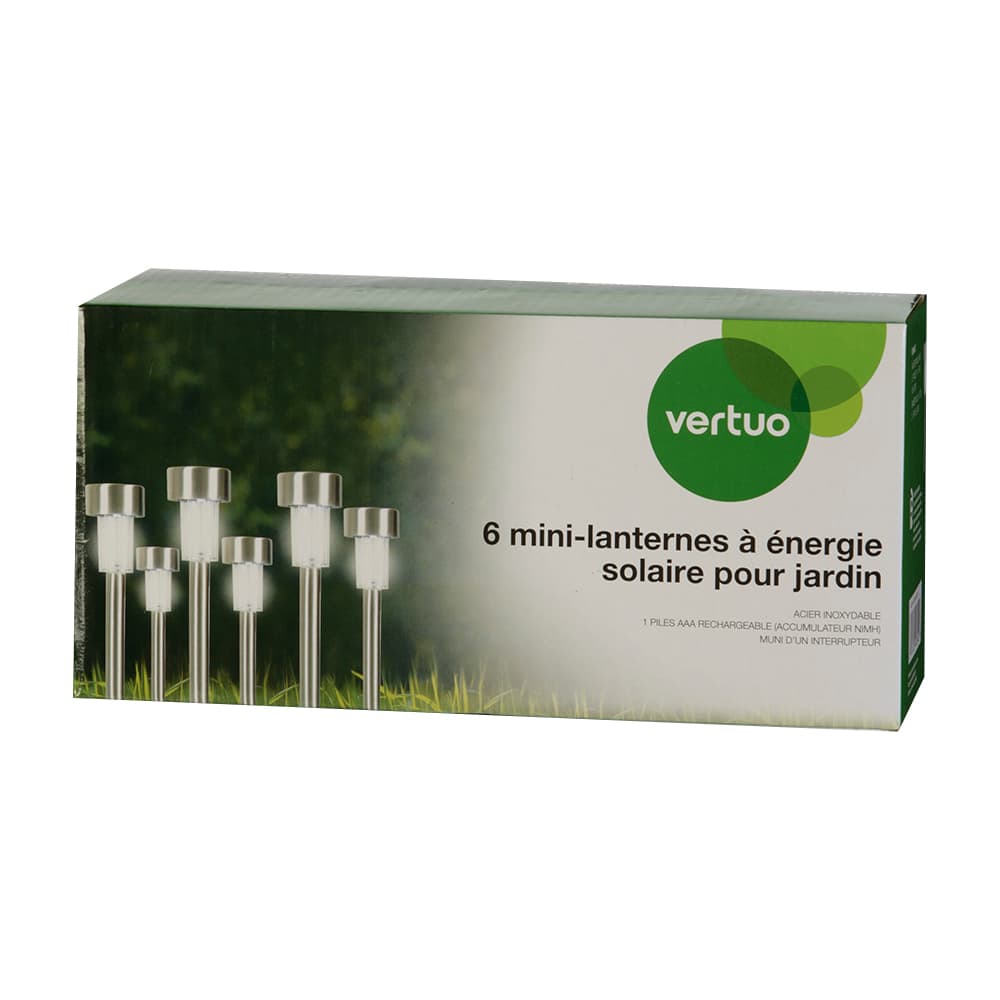 Lampes à énergie solaire Inox Pqt/6 VERTUO