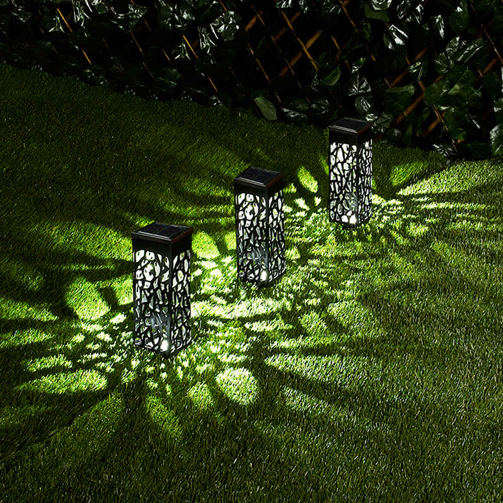 Lampe solaire sur piquet à DEL Motif végétal VERTUO