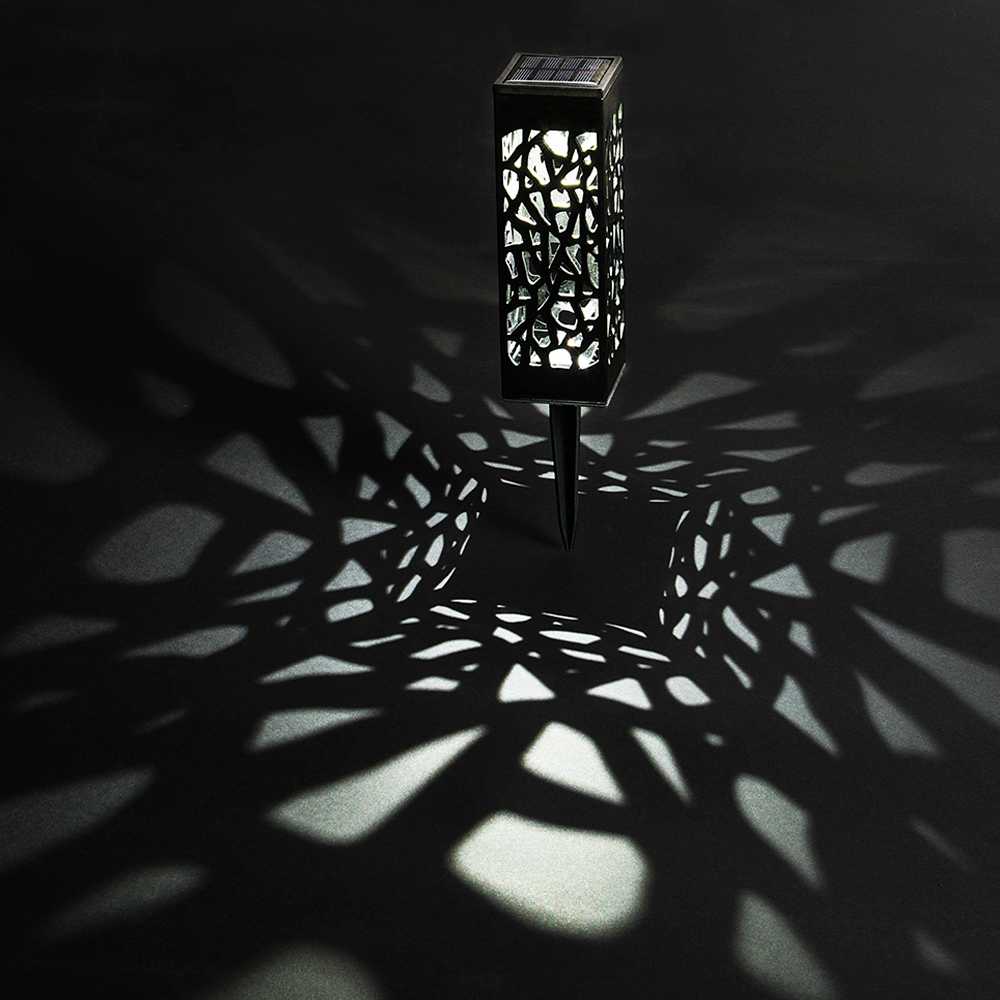 Lampe solaire sur piquet à DEL Motif végétal VERTUO