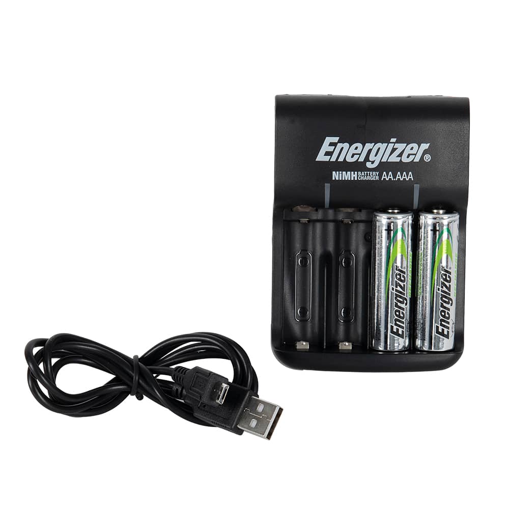 Battery charger with USB cable