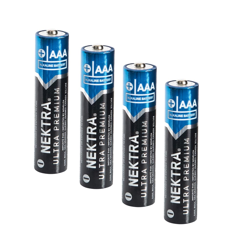 NEKTRA Ultra Premium Alkaline Batteries AAA Pkg/4