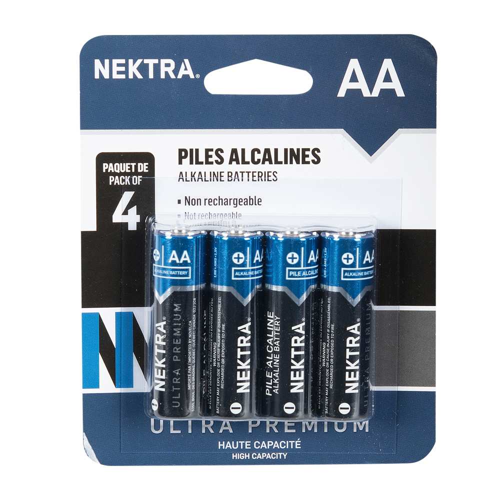 Piles Alcalines Ultra Premium AA Pqt/4 NEKTRA