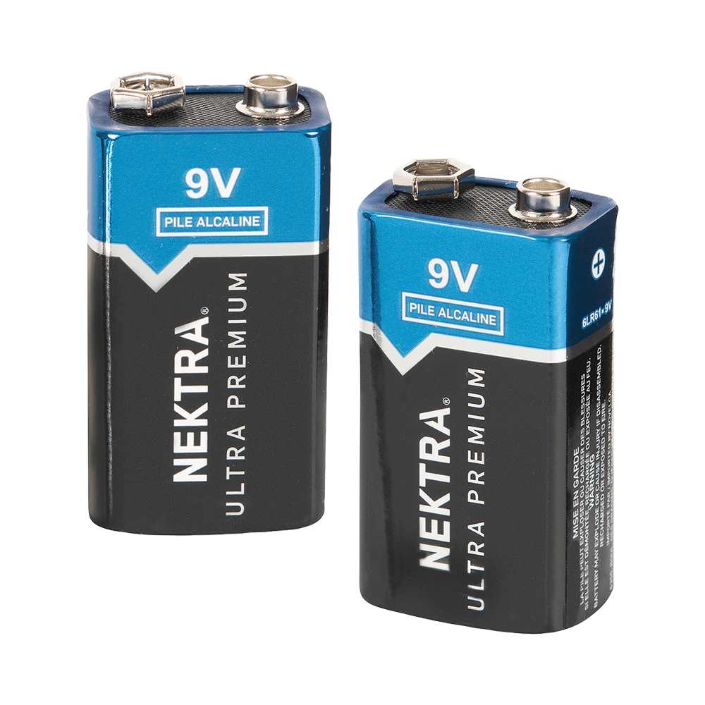Piles Alcalines Ultra Premium 9 V Pqt/2 NEKTRA