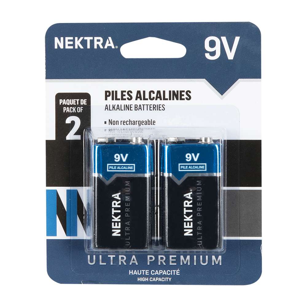 Piles Alcalines Ultra Premium 9 V Pqt/2 NEKTRA