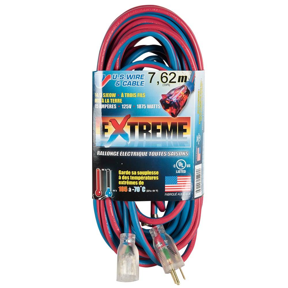 Low Temperature Outdoor Extension Cord 7.62 m