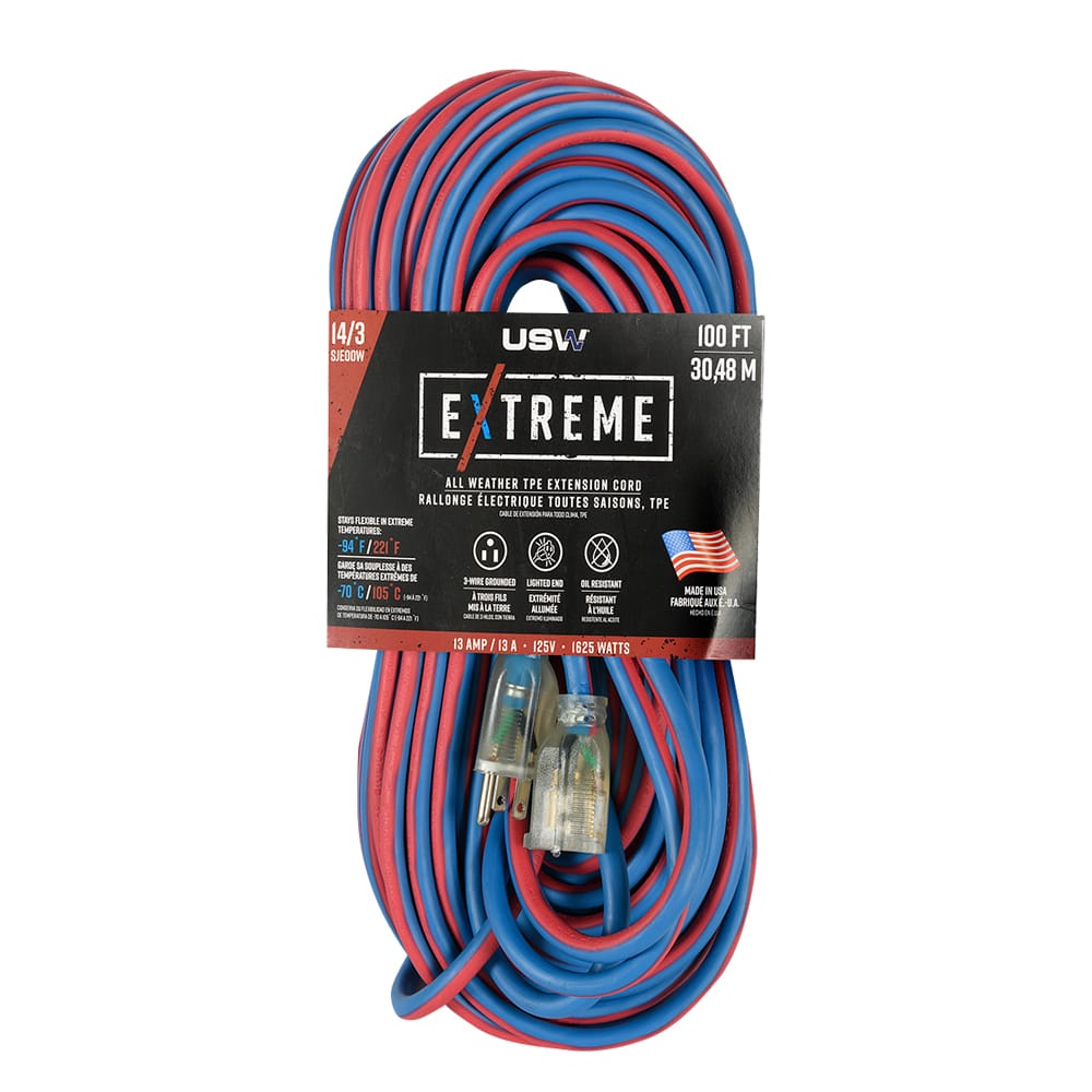Low Temperature Outdoor Extension Cord 30.48 m