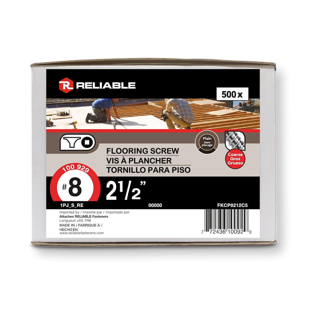 Vis à plancher 2&nbsp;1/2&nbsp;po n° 8 Pqt/500