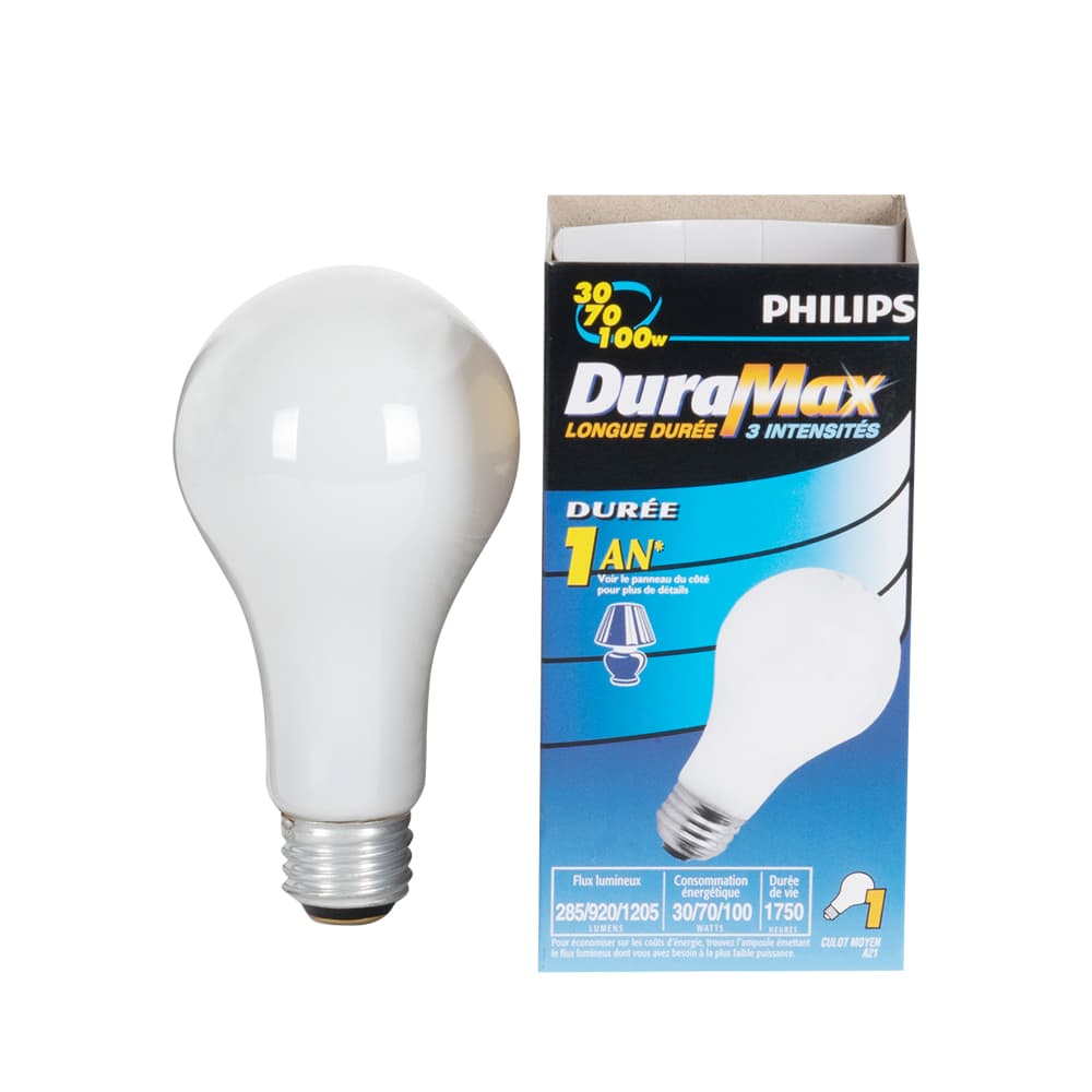 A21 3-Way Incandescent Light Bulb 30/70/100 W