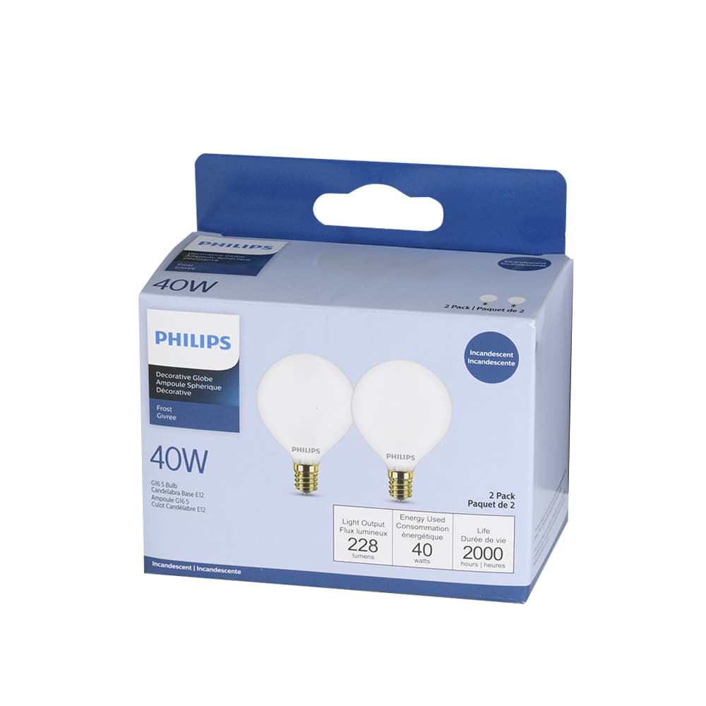 Ampoules incandescentes G16, 40 W Pqt/2