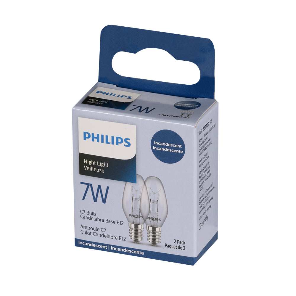 Ampoules incandescentes pour veilleuses 7 W Pqt/2