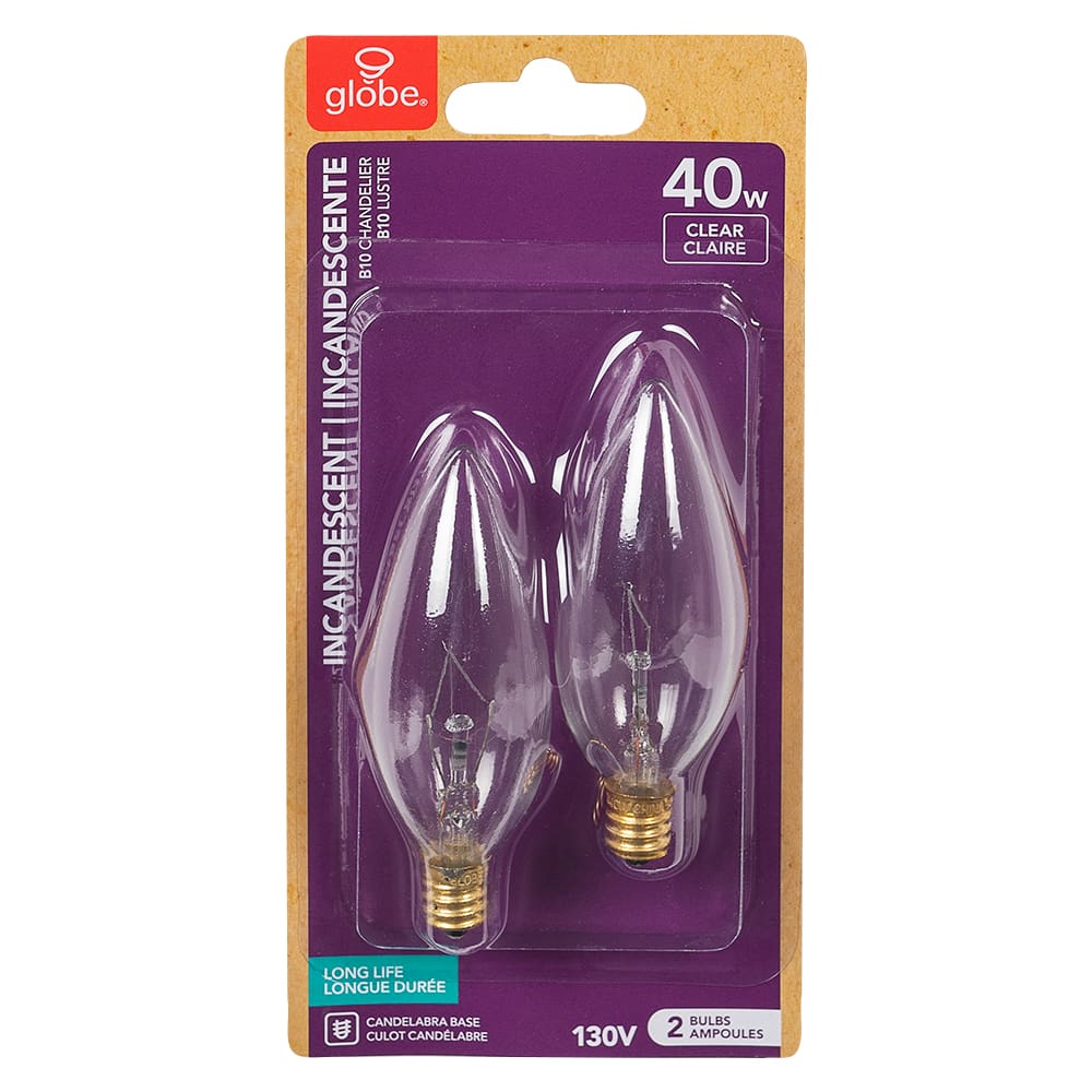 Incandescent Candle Bulbs 40 W Pkg/2