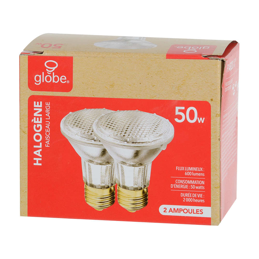 Ampoules-réflecteurs halogènes PAR20, 50 W Pqt/2