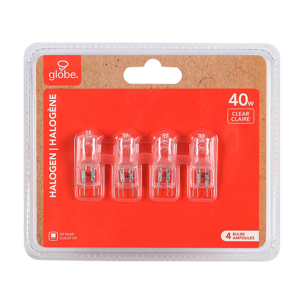 G9 Halogen Light Bulbs 40 W Pkg/4