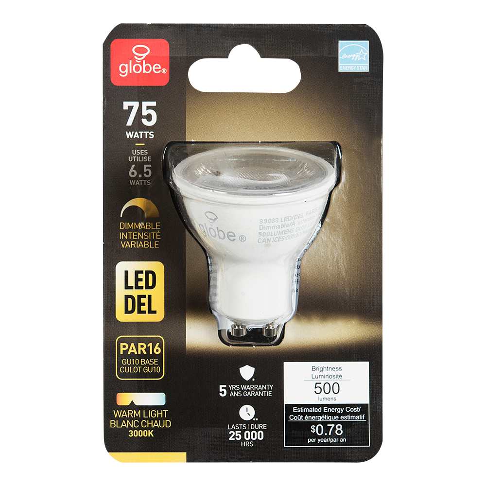 Ampoule-réflecteur DEL GU10, 6,5 W