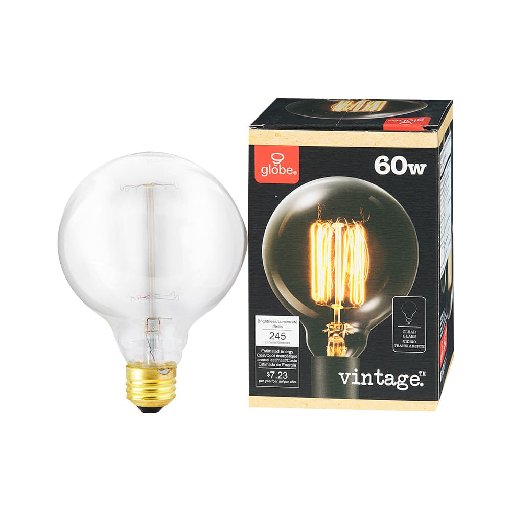 Ampoule incandescente Vintage G30, 60 W