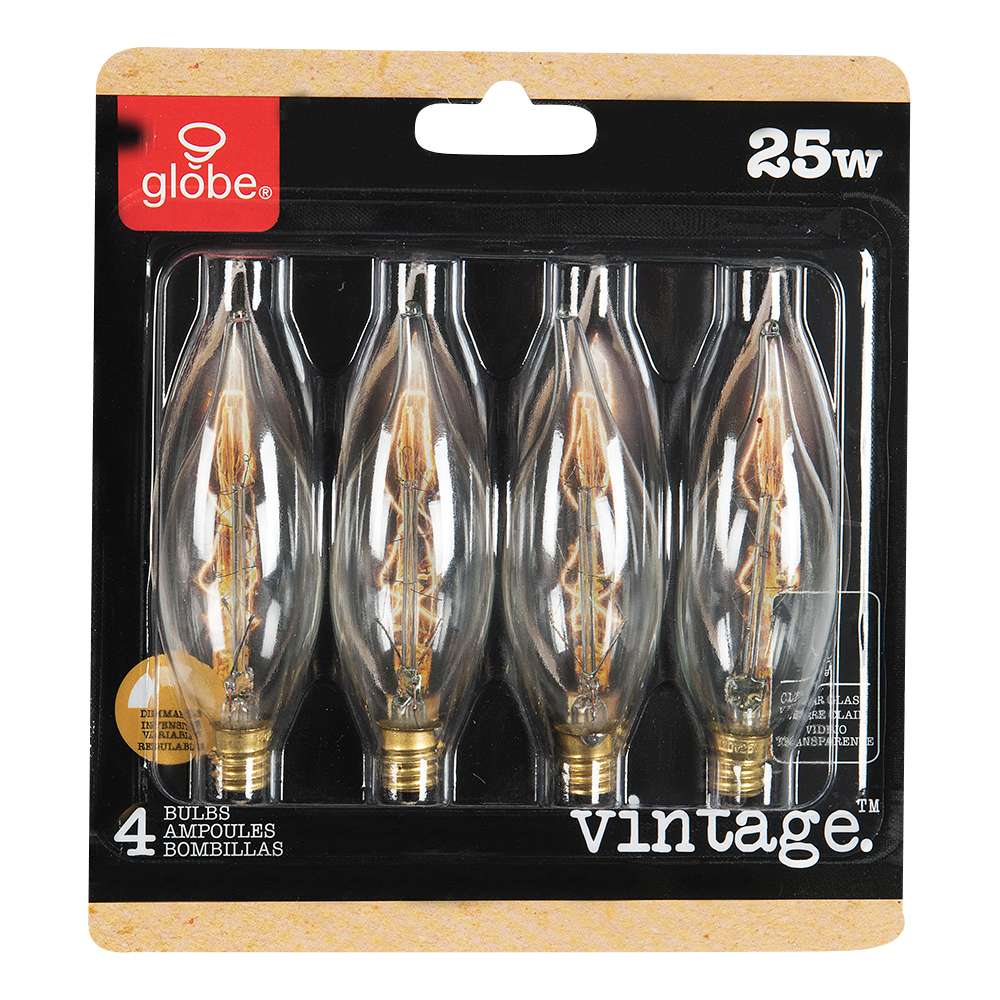 Ampoules incandescentes Vintage CA10, 25 W Pqt/4