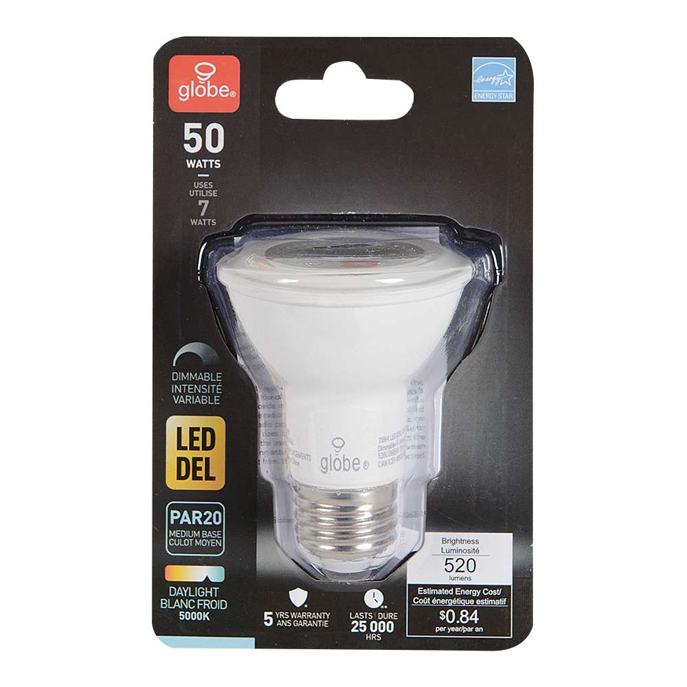 Ampoule-réflecteur DEL PAR20, 7 W