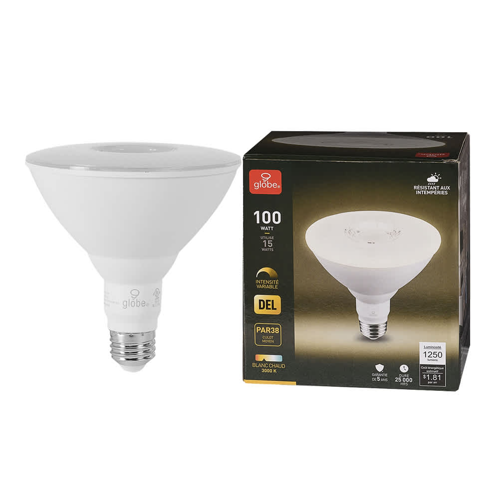 Ampoule-réflecteur DEL PAR38 blanc&nbsp;chaud 15&nbsp;W