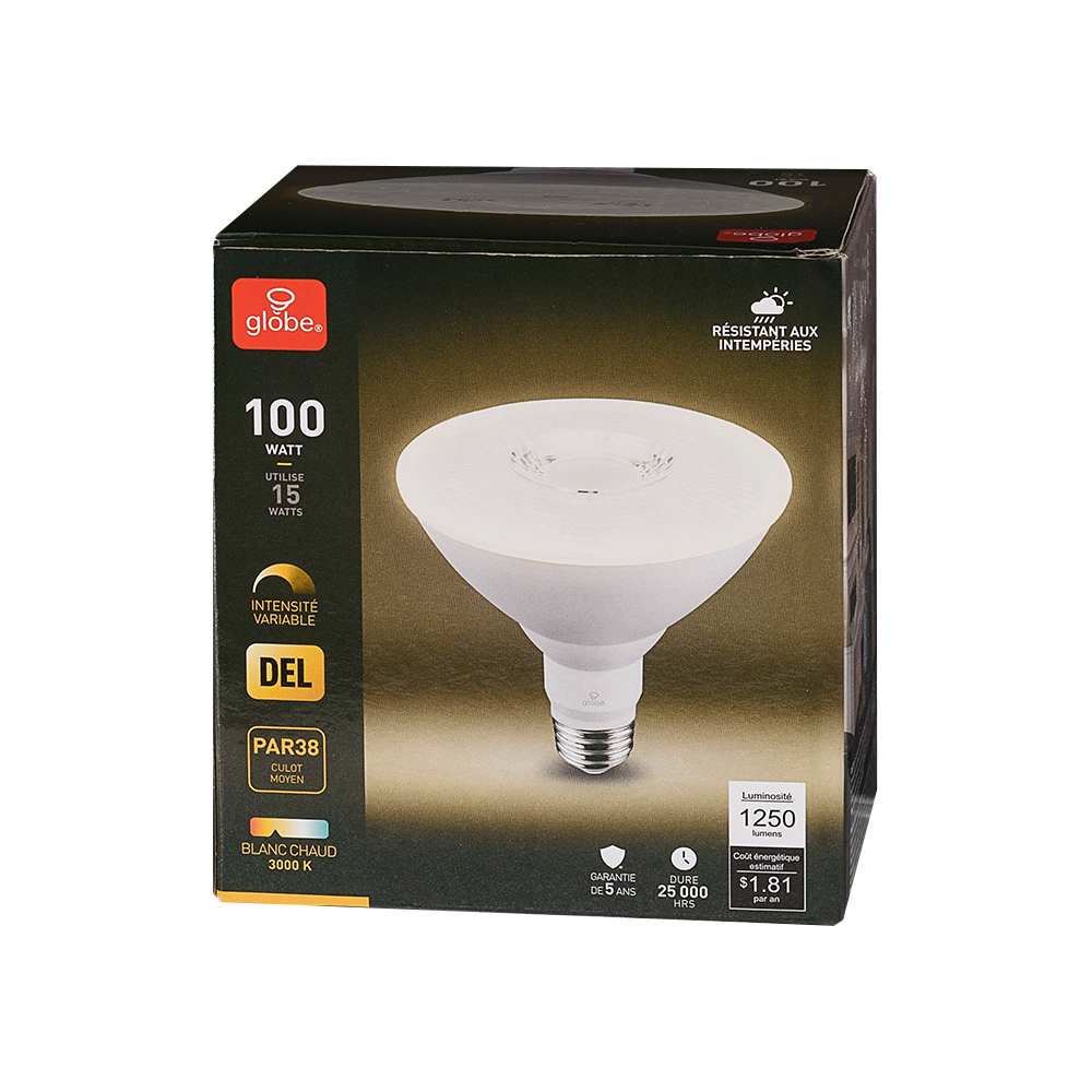 Ampoule-réflecteur DEL PAR38 blanc&nbsp;chaud 15&nbsp;W