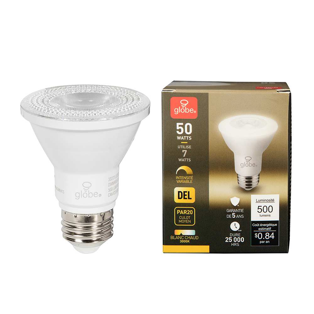 Ampoule-réflecteur DEL PAR20, 7 W