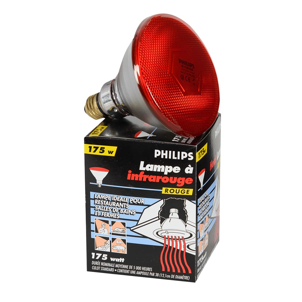 Lampe à infrarouge PAR38 rouge 175 W