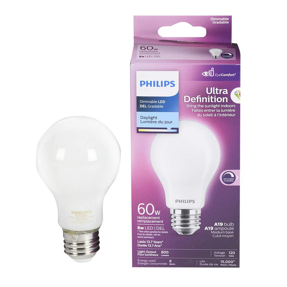 A19 Daylight LED Light Bulb 8 W