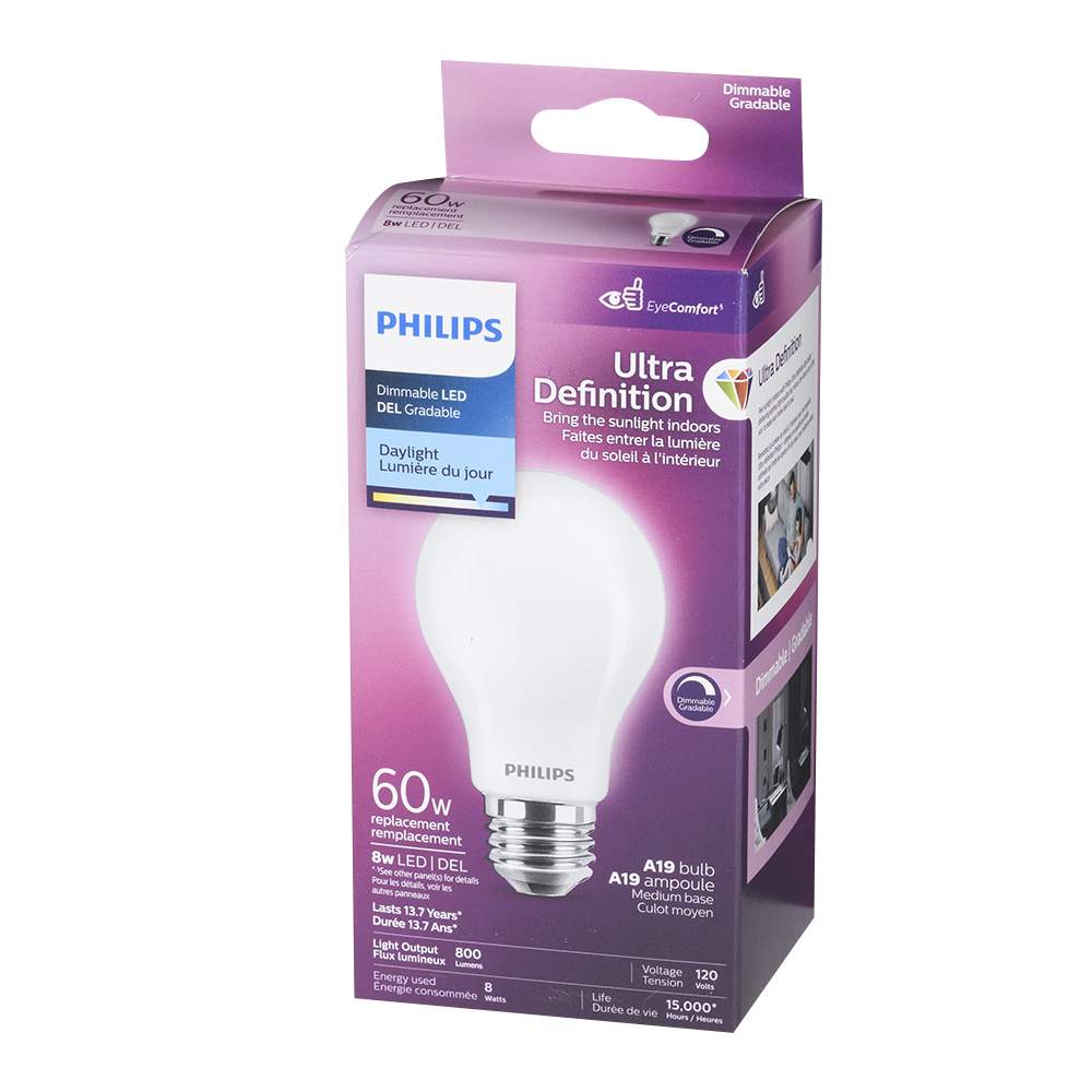 A19 Daylight LED Light Bulb 8 W