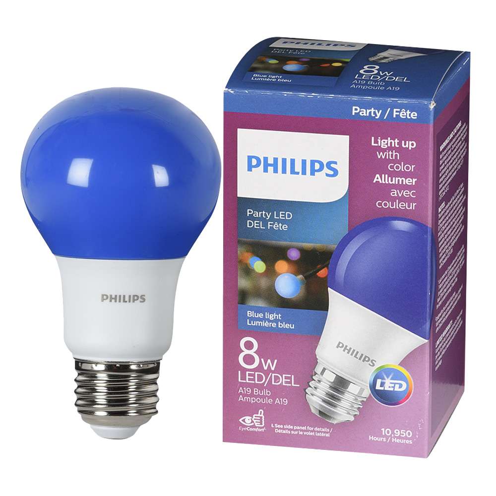 Ampoule DEL A19, 8 W bleu