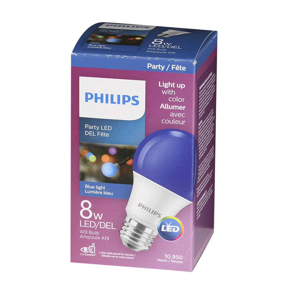 Ampoule DEL A19, 8 W bleu