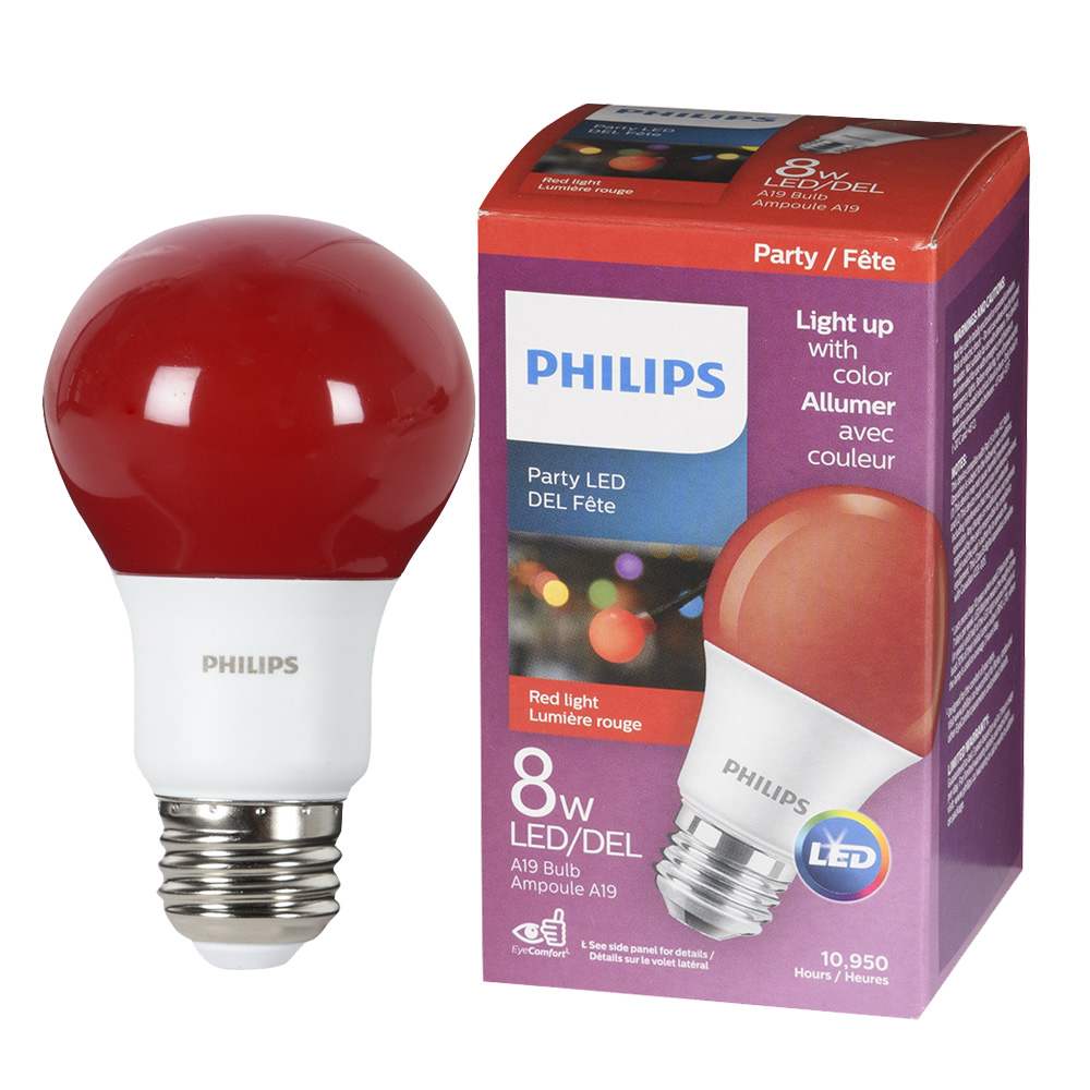 Ampoule DEL A19, 8 W rouge