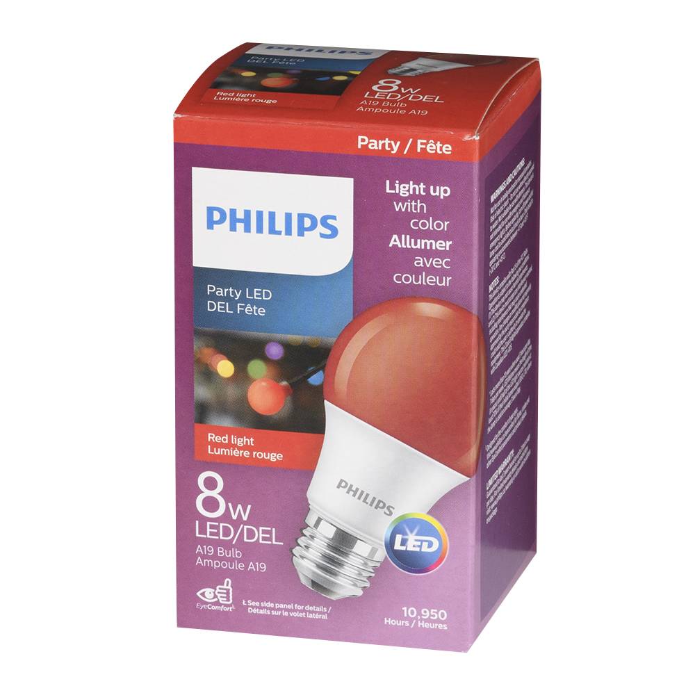 Ampoule DEL A19, 8 W rouge