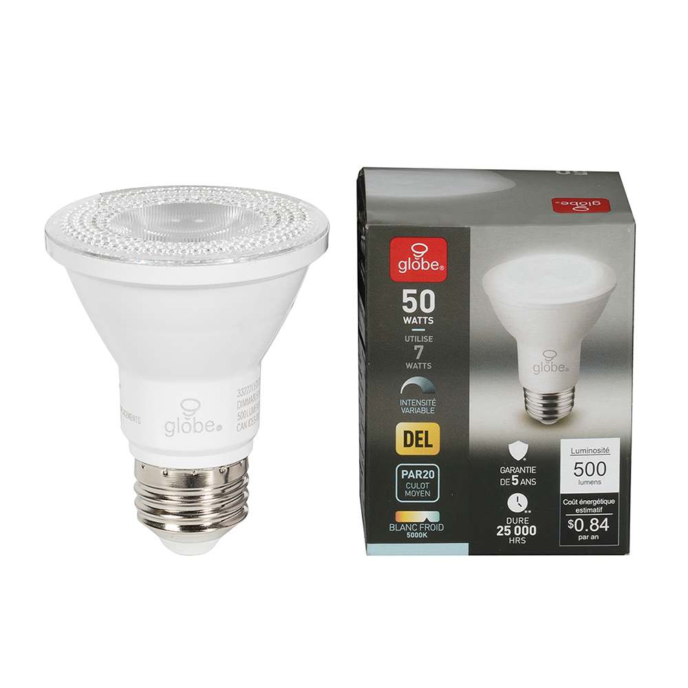 Ampoule-réflecteur DEL PAR20 blanc&nbsp;froid 7&nbsp;W