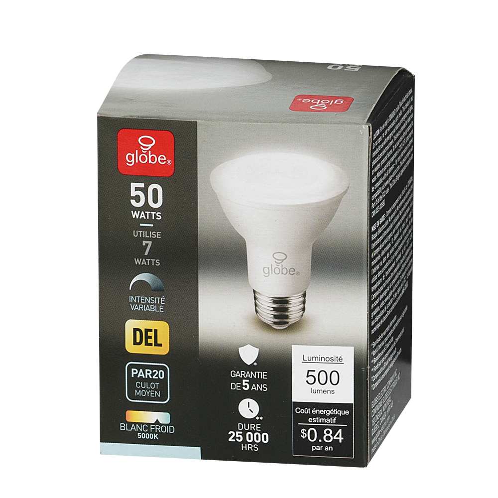 Ampoule-réflecteur DEL PAR20 blanc&nbsp;froid 7&nbsp;W