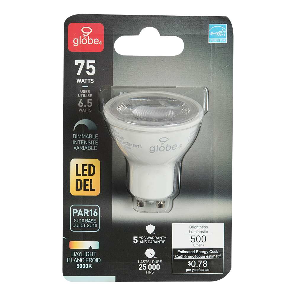 Ampoule-réflecteur DEL GU10, 6,5 W