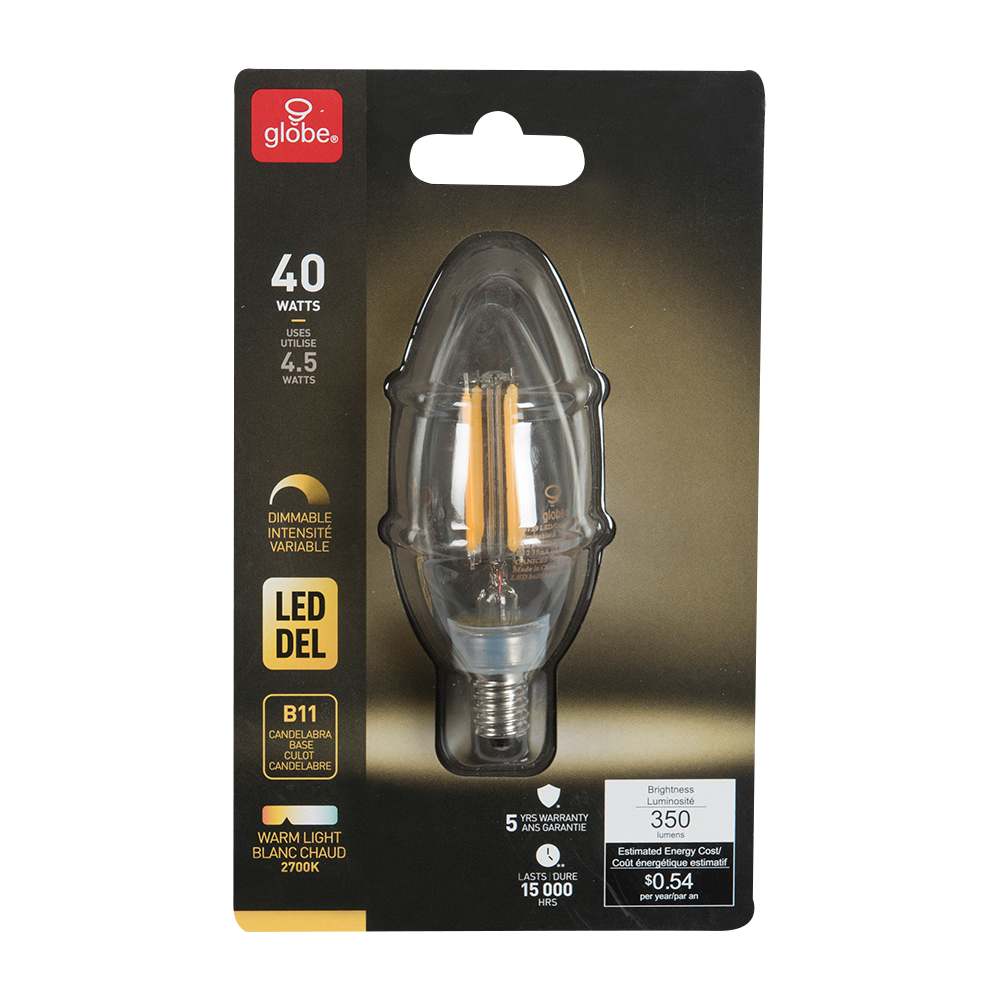Ampoule DEL B11, 4,5 W blanc chaud