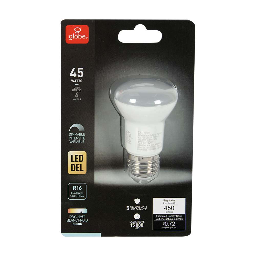 Ampoule DEL R16 blanc froid 6 W