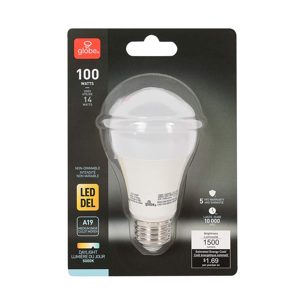 Ampoule DEL A19 blanc froid 14 W