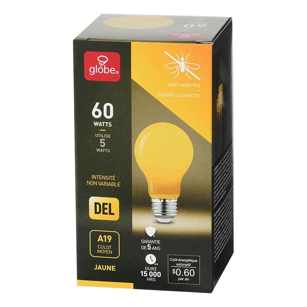 A19 LED Bug Light 5 W Yellow