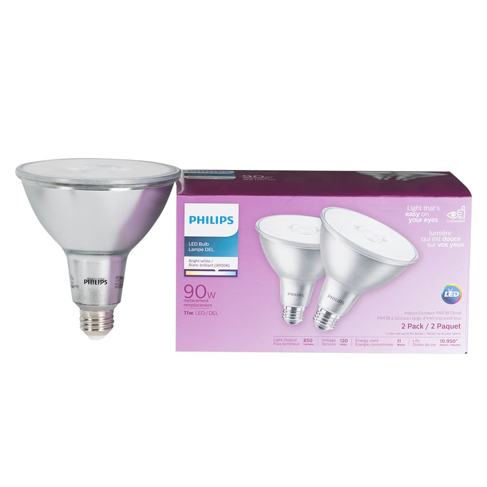 Ampoule DEL PAR38 à culot moyen blanc brillant 11 W Pqt/2
