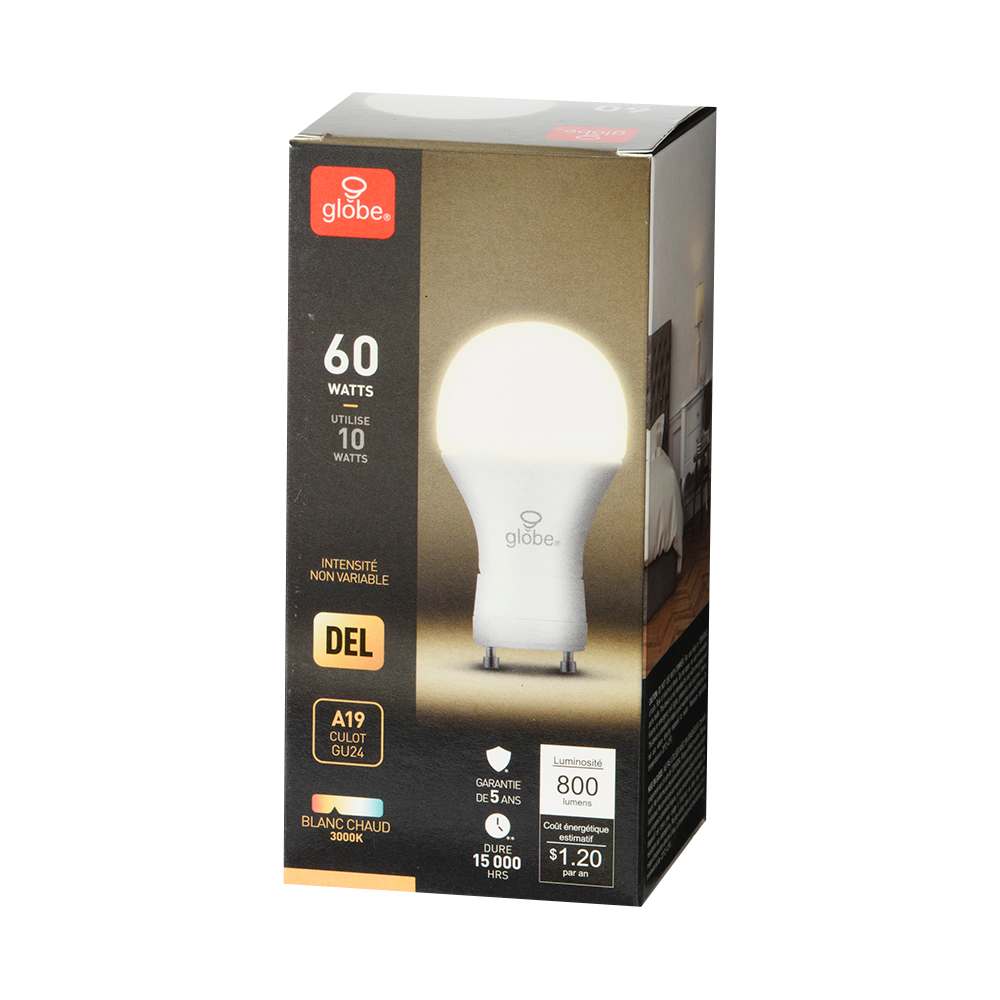 Ampoule DEL A19 blanc chaud 10 W