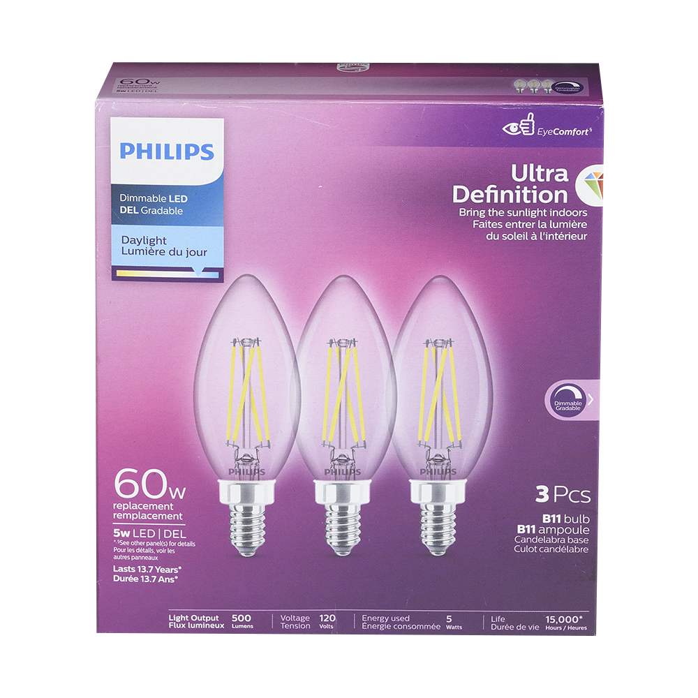 Ampoules DEL B11, 5 W Pqt/3