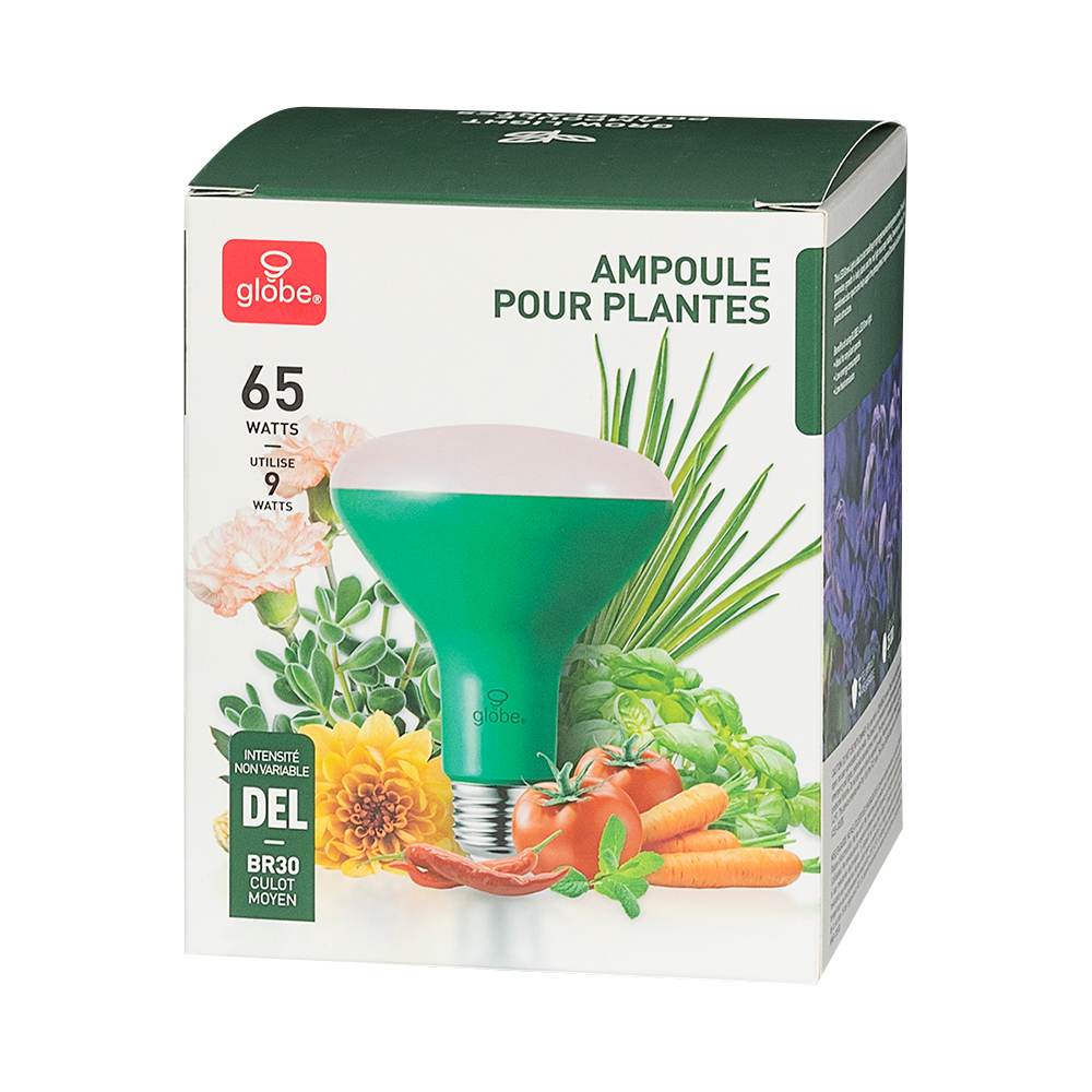 Ampoule-réflecteur DEL pour plantes BR30, 9 W