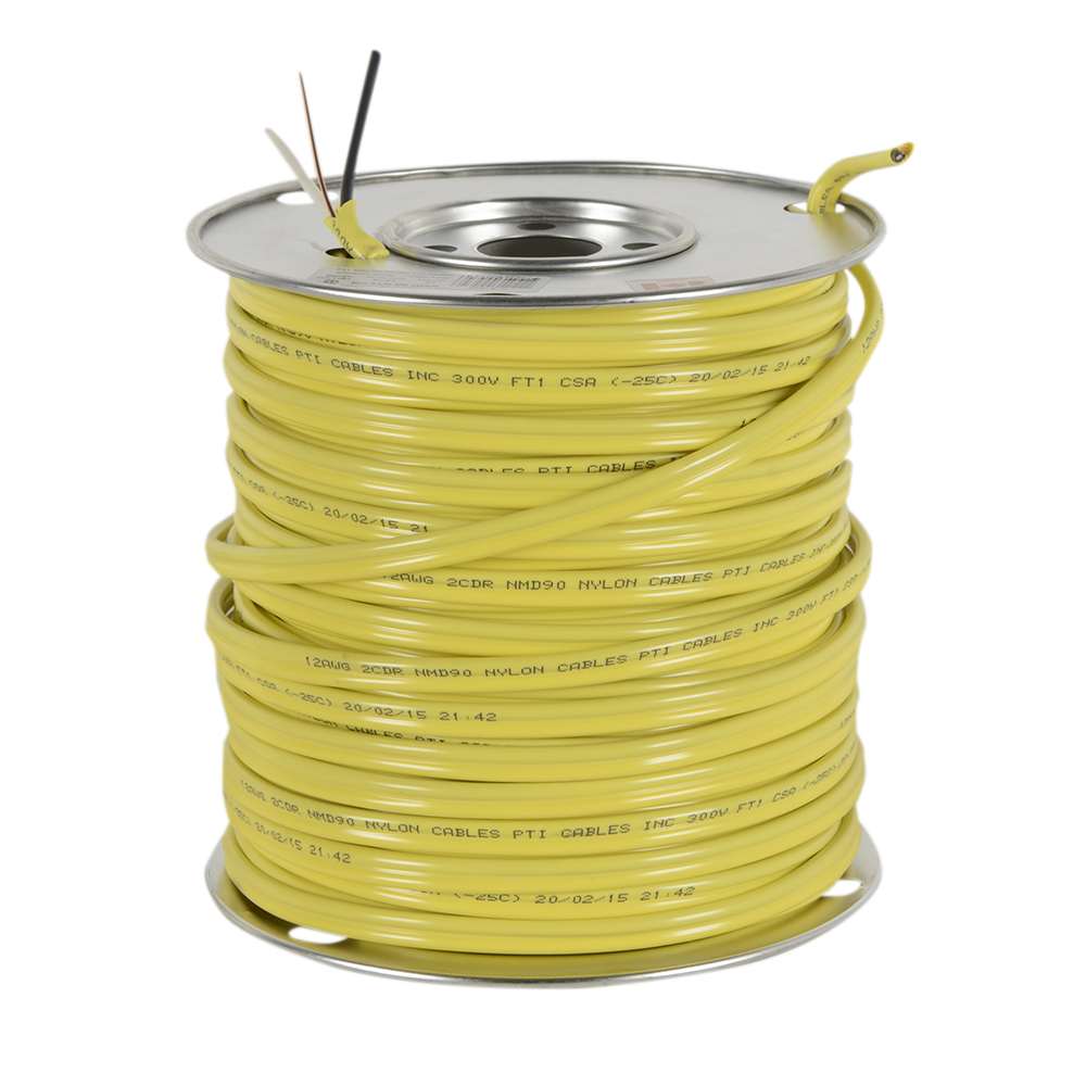 Interior Electrical Wire NMD-90, 12/2 Yellow 75&nbsp;m