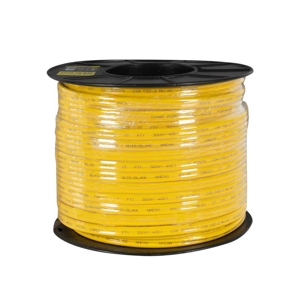 Fil électrique d'intérieur NMD-90, 12/2 jaune 75&nbsp;m